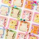 JOYIN 24 Pcs Valentines Day 2.95" Painting Animal Wooden Fridge Magnet Cards, Coloring Magnets with Paints Brushes and Cards, Kids DIY Painting Craft for Classroom Prize Gifts Exchange Party Games