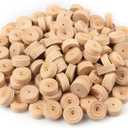 Wooden Wheels, 150 PCS, 1.18 inches, Treaded Wooden Tires Wheels with 0.14" Hole Perfect for DIY Wood Carft Projects and Trucks, Car Models, by GNIEMCKIN..