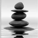 DCMVJHZV Black and White Bathroom Poster Stones in the water Wall Art Zen Bathroom Wall Decor Yoga Meditation Picture Print Spa Room Bedroom Living Room Wall Painting(16"x24" Unframed)