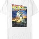 Back To The Future Classic Poster Young Men's Short Sleeve Tee Shirt (Large, White)