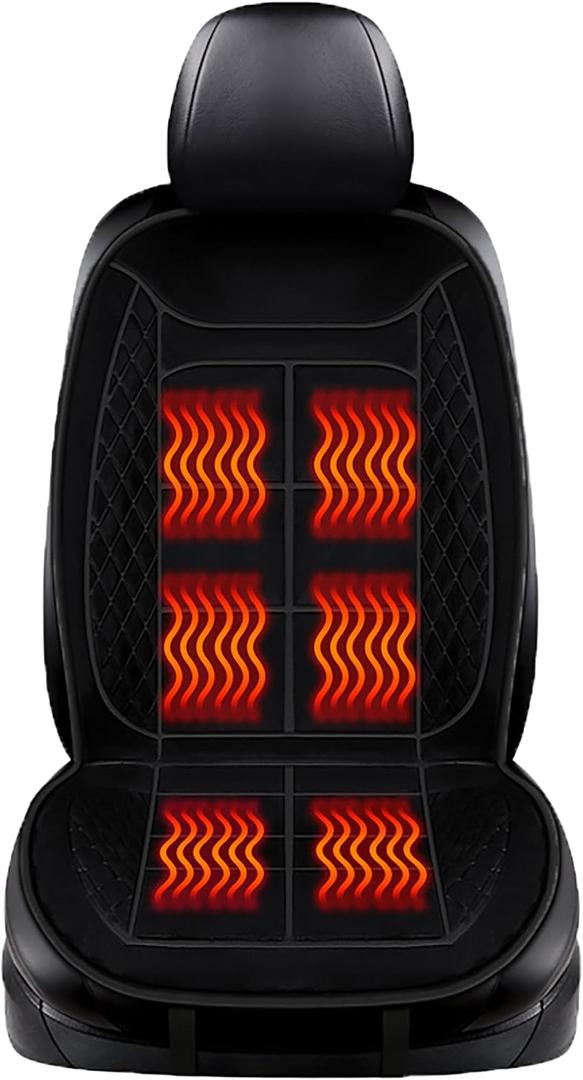 Car Seat Cushions, Car Seat Cover Foldable Portable Seat Cover for Back and Seat Cushions with Bottom Anti Slip Silicon(1 Pack/Black)