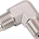 3AN Male Flare to 1/8 NPT Pipe Male 90 Degree Stainless Steel Fitting Adapter Union Connector