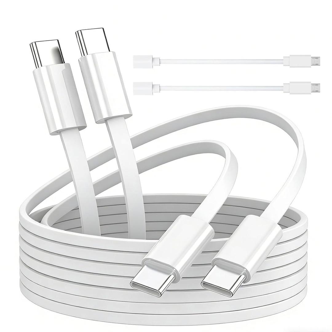 20FT USB C to USB C Power Cable for CCTV Security Camera,wyze Cam Pan V4, Duo/Solar Cam Pan,Cam V4,Cam v3,Cam Pan,Cam OG,TP-Link Tapo C120,USB to Micro USB Charging Cord,Long Extension Cable-2PACK