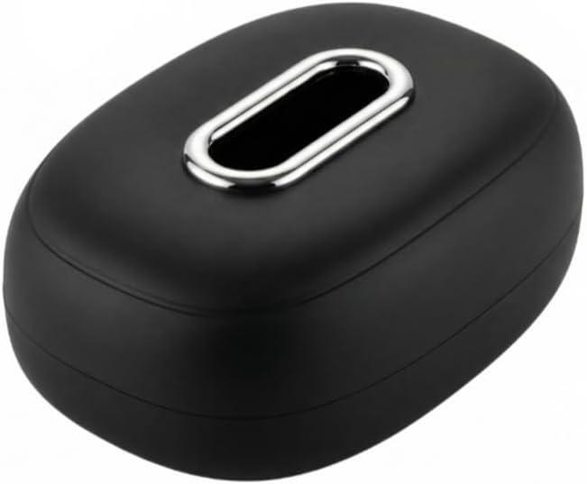 All-Silicone Car Tissue Box Holder, Multi-Position Stretch Fit for SunVisor, Headrest & Center Console, Universal No-Slip No-Rattle Organizer for Car (Black)