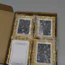 4 Pack Magnetic Picture Frames for Refrigerator - 3"x2" Vintage Mini Gold Photo Frames(Dimensions with Card Size2.4" X 1.6"), Antique Ornate, Paintings, Kitchen Decor, Home & Office Decorative Gift (Classic Gold)