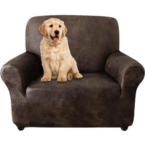 molasofa Chair Covers - Couch Cover for Leather Couch, Soft and Washable Chair Covers with Leather-Like Quality. Non-Pilling, Non-Slip 1-Piece Couch Cover for Dogs, Cats, and Kids(02 Dark Brown) molasofa Chair Covers - Couch Cover for Leather Couch, Soft and Washable Chair Covers with Leather-Like Quality. Non-Pilling, Non-Slip 1-Piece Couch Cover for Dogs, Cats, and Kids(02 Dark Brown)