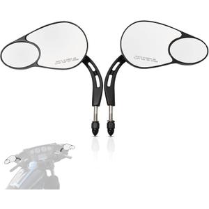 WOWTK Split Vision Rearview Mirrors fits for Harley 1982-2025 Most Models Road King Street Glide Road Glide Softail Iron 1200 Iron 883 Deluxe Fat Boy Sport Glide XG750 XG500 Sportster,Black