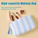 PVC Waterproof Makeup Bag, Large Clear Coated Cosmetic Bags for Women Girls, Travel Makeup Bag for Purse Organizer Zipper Pouch Beach Summer Vacation Essentials Gifts for Women