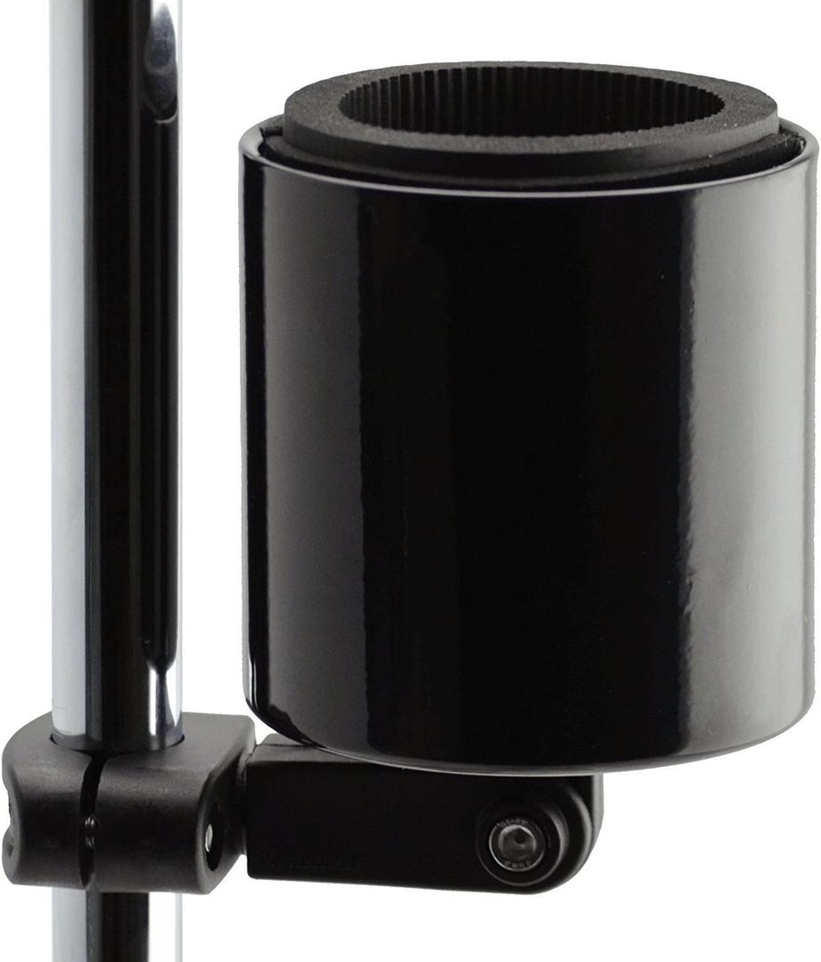 Kroozie Deluxe Bike Bottle Holder  Universal, Stainless Steel Bike Cup Holder for Handlebars  For Vertical or Angled Bars & Drinks up to 48 Oz.  Stroller, Cruiser, & Ebike Accessories (Gloss Black)