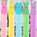 5 Pcs Bunny Easter Party Decoration Easter Decorations Outdoor with Tassels Easter Bunny Hanging Decorations Easter Banner for Home Wall Porch Lawn Yard Garden Decor (Multi Color)