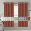 H.VERSAILTEX Living Room Linen Curtains Semi Sheer Curtains Nickel Grommet Curtain Energy Saving Light Filtering Window Treatments Panels for Bedroom, Rust, 2 Panels, 52 x 72 - Inch (52"W x 72"L (Pack of 2))