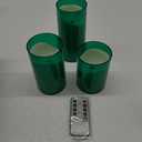 NURADA Flameless Candles: 3D Wick Battery Operated LED Pillar Acrylic Fake Candles with Remote and Timer for St. Patrick's Day Home Holiday Christmas Party Table Decor - 3 Pack Green (4"x5"x6")