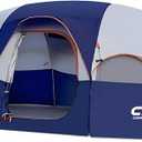 CAMPROS CP 8 Person Camping Tent, Room Divider, Rainfly, Weather Resistant
Family tent with 5 large mesh windows, double-layer design, and a carry bag, 14' x 9' x 72"(H)