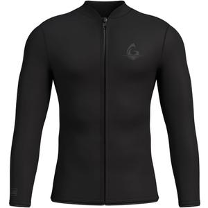 GoldFin Mens Wetsuit Top, 3mm Wetsuits Men Neoprene Jacket Long Sleeve Wet Suits for Water Sports Diving Surfing Kayaking Swimming (Small, Plain-black)