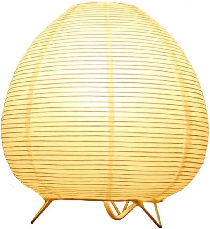 Bedside Table Lamp Paper and Chrome Standing Lamp Room Decoration Festival Lantern Light Nightstand Desk Lamp Bedroom Dresser Living Kids Room College Dorm Coffee (White, 9"x 9" x 8")