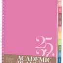 Rileys Academic Planner 2025-2026, Daily, Weekly & Monthly Planner, July 2025 - June 2026, Student Notes Pages, Twin-Wire Binding, Weekly Agenda for School & Work (8 x 6-Inches, Pink, Classic)