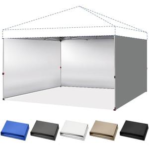 CROWN SHADES 12x12 Canopy Sidewalls (4pck) - Side Walls 12x12, Sidewalls for Canopy - Canopy Cover, Tent Accessories, Gray