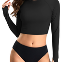 Soothfeel Rash Guard for Women Long Sleeve Crop UPF 50+ Sun Protection Swim Shirts Quick Dry Bathing Suits Swimsuit Tops Only M