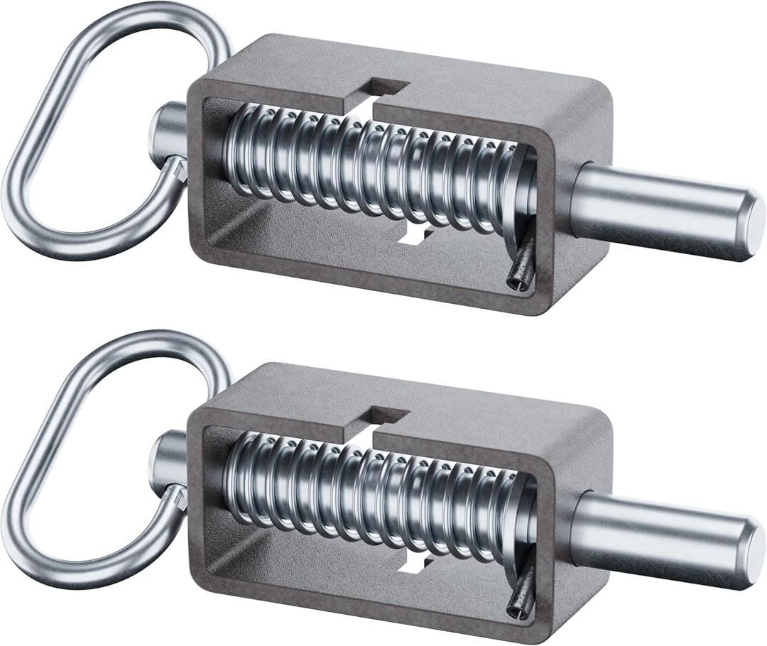 5-1/8'' Heavy Duty Trailer Gate Latch, Universal Spring Latch Assembly, Weld-On Spring Loaded Latch, Trailer Latch Spring Latch Lock with Plain Tube for Tracks, Ramp Doors, Pack of 2