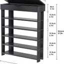 sogesfurniture 5-tier Wooden Shoes Rack Organizer with Storage Compartment, Free Standing Shoe Storage Shelf for Entryway, Living Room, Hallway, Doorway (29.5" Black)
