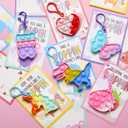 JOYIN 12 Packs Valentine's Day Cards with Pop Fidget Keychain Toys, Stress Anxiety Relief Fidget Toys with Cards for Kids Valentine Classroom Exchange Prizes, Valentine's Day Party Favors
