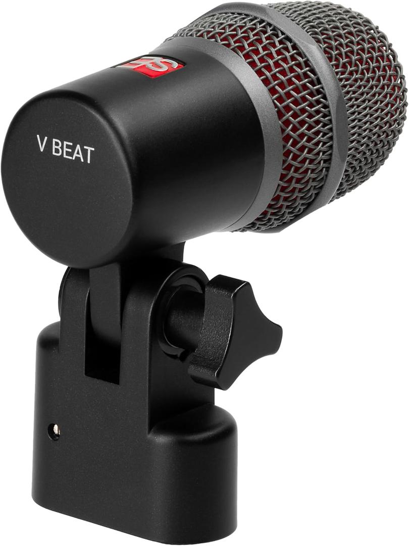 SE ELECTRONICS V BEAT Drum Mic - Compact Dynamic Supercardioid Drum Microphone for Toms & Snares with Adjustable Swivel Mount for Precise Positioning - Perfect for Studio & Live Use,V Beat