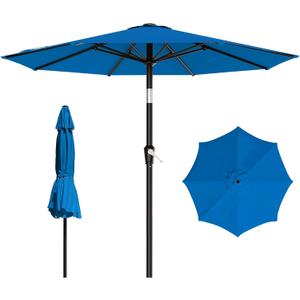 AreShark 9 FT Patio Umbrella for Outdoor, Outdoor Table Umbrella with Push Button Tilt and Crank, Outdoor Patio Umbrellas with 8 Sturdy Ribs for Market, Garden, Pool (Royal Blue)