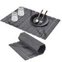 Large Stone Dish Drying Mats for Kitchen Counter, 24"(L)×16"(W) Marble-Pattern Dish Drying Mat, Eco-Friendly Absorbent Diatomaceous Earth Mats for Dishes Bottles Cups, Match Any Countertop - Dark Gray