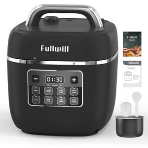 Fullwill 7 in1 Electric Pressure Cooker Lite 3 Quarts, Slow Cooker, Rice Cooker,Steamer, Sauté, Warmer, Olla de Presion Nonstick Pot amd DIY