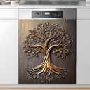 Dishwasher Magnet Sticker Cover Panel Decal Refrigerator Magnetic Sticker Decorative for Kitchen Decoration, Fridge Door Cover, Home Appliances Decor Stickers 23"x26" (Tree of Life)