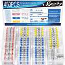 450 PCS Heat Shrink Self Soldering Butt Connector, Solder Seal Wire Connectors Kit, Waterproof Wire Solder Stick Splice Connector for Marine Electrical Automotive (5 Colors/5 Sizes/ 26-10 Gauge)