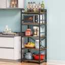 Denkee 5-Tier Bakers Rack with Storage, Kitchen Microwave Stand Shelf, Coffee Bar for Small Spaces, Free Standing Kitchen Storage Shelf Rack, 23.62" L x 15.75" W x 60.24" H