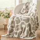 Bedsure Leopard Throw Blanket for Couch - Super Soft, Cozy & Warm Knit Blanket, Breathable & Lightweight for Bed & Sofa, Khaki, 50x60 Inches