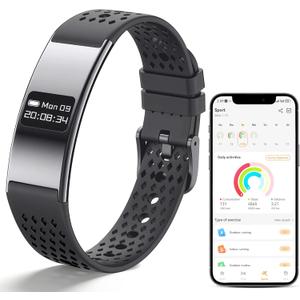 Smart Bracelet for Women Men,Wearable Activity & Fitness Tracker,All-Day Heart Rate/Stress/HRV/Step Monitor,24H Sleep Tracker,Multiple Sport Modes Smart Wristband with 2 Bands, Free APP
