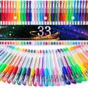 TANMIT Gel Pens, 33 Color Gel Pen Fine Point Colored Pen Set with 40% More Ink for Adult Coloring Books, Drawing, Doodling, Scrapbooks Journaling