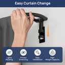 ENJOYBASICS Double Curtain RodBlackout Wrap-Around Curtain Rods for Windows 48 to 84 InchAdjustable from 32 to 86 Inch for Room Darkening Curtains, Matte Black