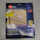 Avery Matte White Round Labels, Sure Feed Technology, Permanent Adhesive, 1-1/2", 400 Labels (8293)
