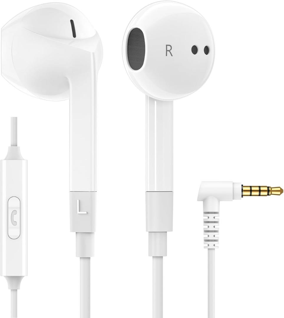 LUDOS FEROX Wired Earbuds in-Ear Headphones, Earphones with Microphone, Noise Isolation Corded for 3.5mm Jack Ear Buds for iPhone, Samsung, Computer, Laptop, Kids, School Students (1 Pack)