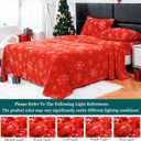 HCORA Faux Fur King Size Sheets Set, Luxury Soft Fleece Bed Sheets, Fluffy Plush Velvet Sheets Fuzzy Bedding Sheets for Fall and Winter, Cozy Warm, No Shedding, 4PC (01# Christmas)