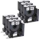 6-Pack Compatible Dymo 1/4 Inch 43613 D1 Label Tape Black on White 6mm Label Maker Refills S0720780 for DYMO LabelManager 160 280 360D 420P 450, 1/4 in x 23 Ft