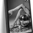 Framed Black and White Fashion Canvas Wall Art Trendy Women Disco Ball High Heels Wine Glass Picture Wall Decor Luxury Feminist Poster Print for Girl Bedroom Bar Cart Dorm Home Decoration 16x24in