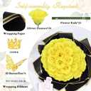 Waipfaru Yellow Glitter Roses Bouquet, DIY Flowers Bouquet, Birthday Gifts for Women Mom Grandma Wife Girlfriend, 24 Pcs Fake Rose for Valentines, Mothers Day, Anniversary, Graduation Gifts