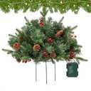 Christmas Planter Filler Outdoor,Light Up Planter Filler with Tripod Stake - Festival Decoration for Garden Party Yard Porch Family Gatherings Retail Store Displays