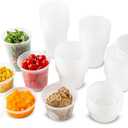 DuraHome Food Storage Containers with Lids Freezer Deli Cups 90 Sets Expanded Combo Pack 8oz 12oz 16oz 24oz & 32oz BPA-Free Leakproof Round Clear Takeout Meal Prep Microwavable, Airtight Lids