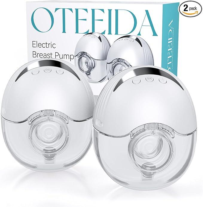 Hands Free Breast Pump Wearable MY375  Strong Suction, Low Noise, Wearable Breastfeeding Pump with 4 Mode &12 Levels, Portable Electric Breast Pump 24mm  19/21/Insert/Flange, 2 Pack (White)