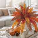 Hollyone Artificial Fall Plants Large Fake Boston Fern Plants Bushes Faux Fall Fern Greenery Shrubs Plant for Indoor Outdoor Home Garden Porch Window Thanksgiving Autumn Wedding Decorations, 2 Pack