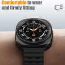 3 in 1 Metal Case for Samsung Galaxy Watch Ultra 47mm with Screen Protector, Rugged Metal Bumper with 9H Tempered Glass Film + Back Cover for Galaxy Watch Ultra 47mm