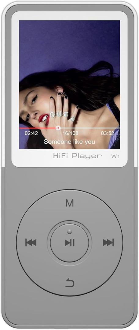 MP3 Player with Bluetooth,Portable Music Player,Bluetooth MP3 Music Player with FM Radio,Recorder,E-Book,HiFi Sound,Two-Tone,SD Card Slot – White 64GB