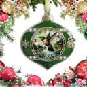XUTAI Flying Hummingbird Flowers Christmas Ornaments Creative Glass Ornament Metal Christmas Tree Ornaments Christmases Holidays Hanging Ornaments Home Decoration