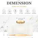 Gold Semi Flush Mount Ceiling Lights, 14" 4-Light Ceiling Light Fixtures with Fabric Shade in Quatrefoil Shape, Farmhouse Brass Drum Lighting for Kitchen Hallway Bedroom, AD-22007-4SF-GD